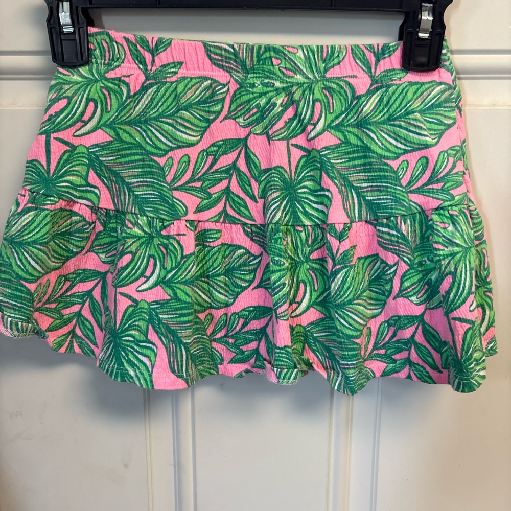 Tommy Bahama Pink Mini Skirt with Green Tropical Leaf Print